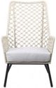 Armen Living Marco Black/Light Gray/Natural Fabric/Rope/Steel Outdoor Lounge Chair-2