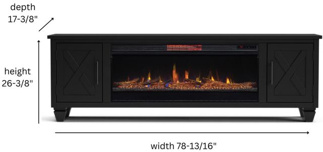 Legends Home Real Cozy Liberty Seal Skin Black 78" Fireplace Console-2
