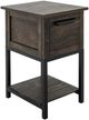 International Furniture Direct Dark Mita Stained Dark Chairside Table-0