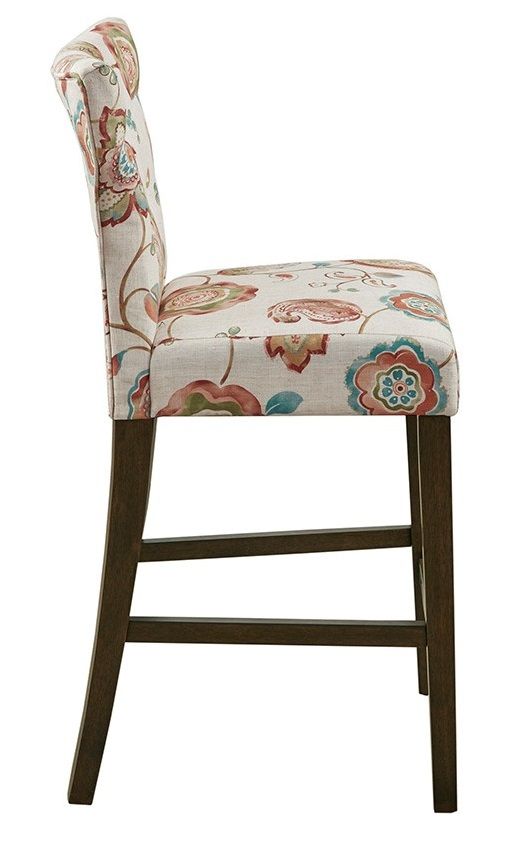 Olliix by Madison Park Avila Orange Multi Tufted Back Counter Stool-2