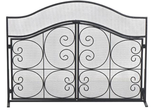 Deco Marche Black Scroll Arched Fireplace Screen-0