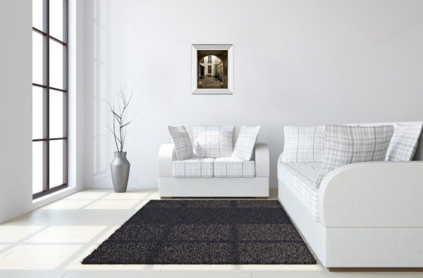 Classy Art Marais Courtyard by Milla White Mirrored Frame Wall Art-2