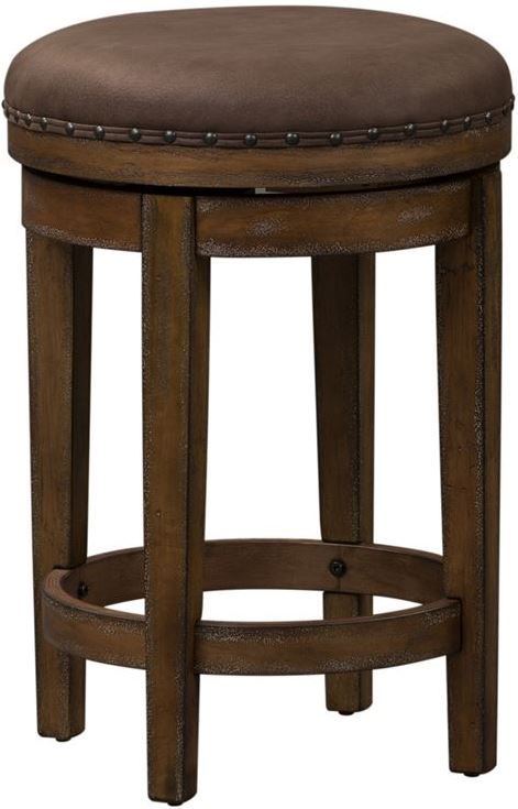 Liberty Furniture Aspen Skies Weathered Brown Swivel Bar Stool-0