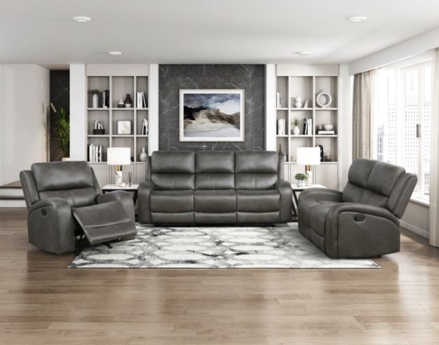 Homelegance® Pagosa Gray Rocker Manual Recliner-1