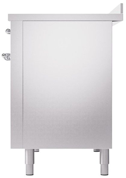 Ilve® Nostalgie II Series 48" Stainless Steel Pro Style Induction Range with Chrome Trim-3