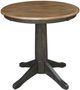 John Thomas Furniture® Dining Essentials Hickory Round Dining Table with Coal Transitional Pedestal Extensions-0