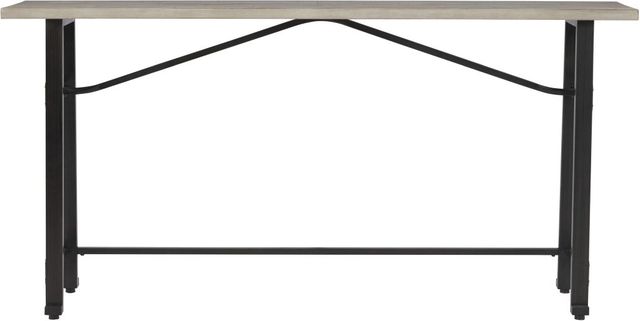 Signature Design by Ashley® Karisslyn Whitewash Long Counter Table with Black Trestle Base -1