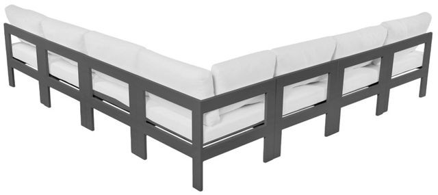 Meridian Furniture Nizuc 7-Piece Dark Gray/White Aluminum/Fabric Outdoor Patio Modular Sectional-2