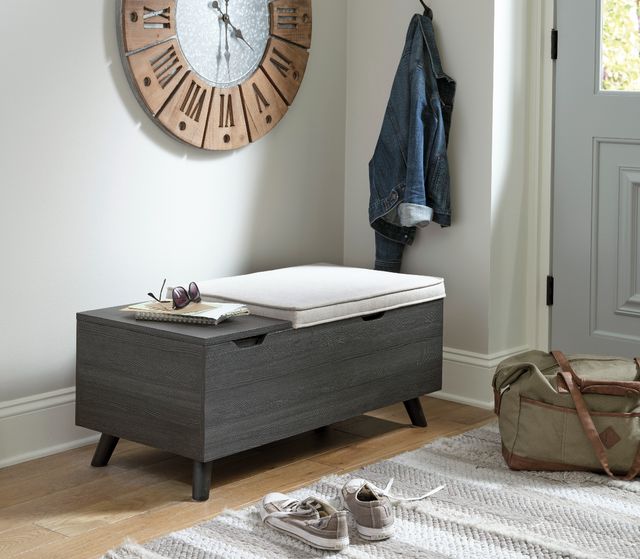 Signature Design by Ashley® Yarlow Gray/Linen Storage Bench-5
