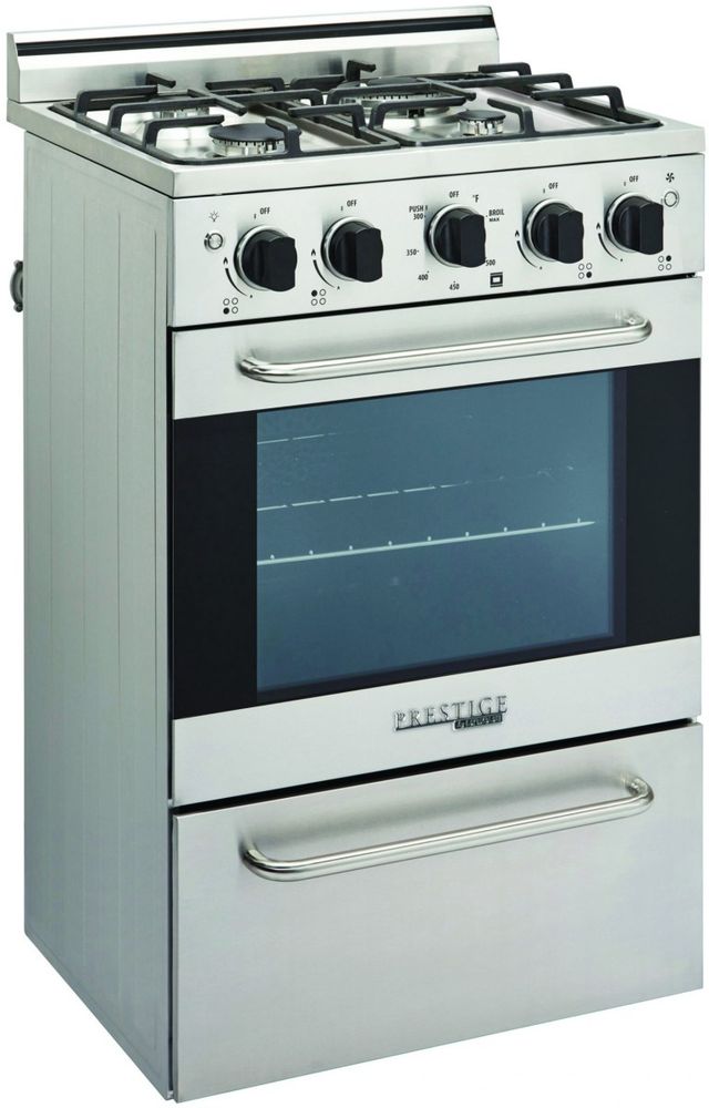 Unique® Appliances Prestige 20" Stainless Steel Freestanding Gas Range-3