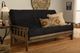 Kodiak Furniture Tucson Suede Black/Rustic Walnut Full Futon with Mattress-1