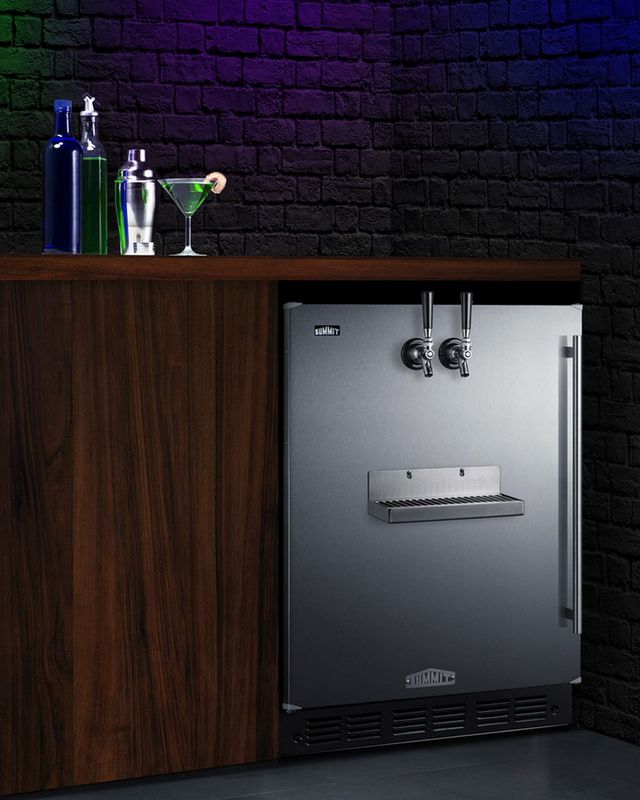 Summit® 5.3 Cu. Ft. Black/Stainless Steel Built-In Beer Kegerator-3