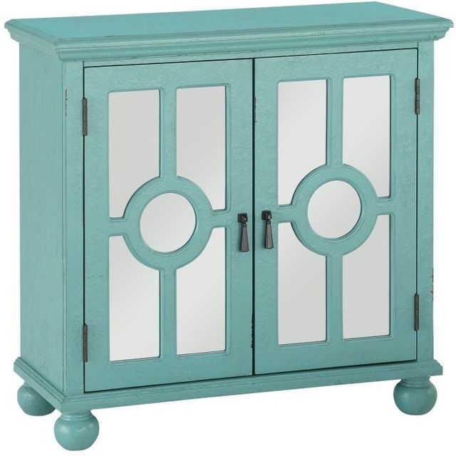 Mazin Furniture Polly Aqua Accent Chest with Mirror-0