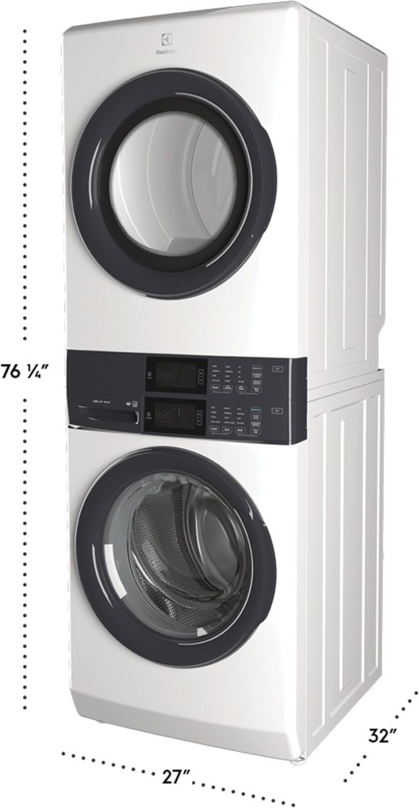 Electrolux 300 Series 4.4 Cu. Ft. Washer, 8.0 Cu. Ft. Electric Dryer White Stack Laundry-4