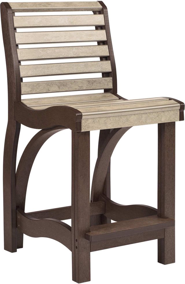 C R Plastics St. Tropez Chocolate and Biege Counter Stool-0