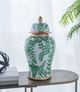 A & B Home Green/White Ginger Jar-5