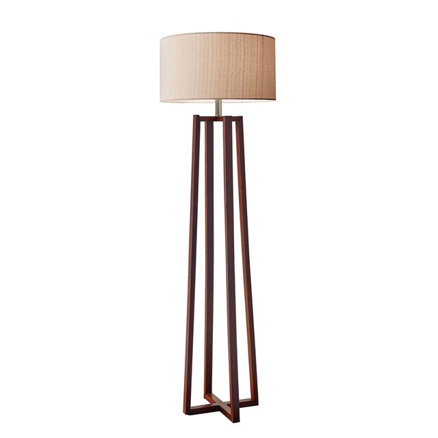 Adesso® Quinn Walnut Birch Floor Lamp-0
