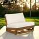 Linon Bluffton Natural/White Wooden Outdoor Chair with Cushion-1