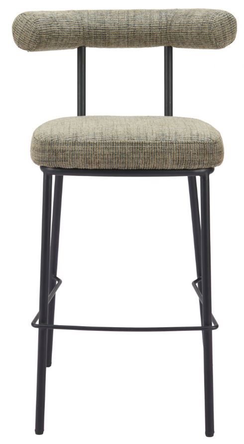 Zuo® Modern Kede Black/Green Tweed Barstool-1