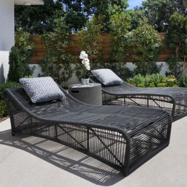 Sunset West Milano Slate Olefin Rope Outdoor Chaise-1