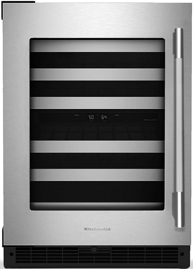 KitchenAid® 24" 4.97 Cu. Ft. Stainless Steel Wine Cooler -0
