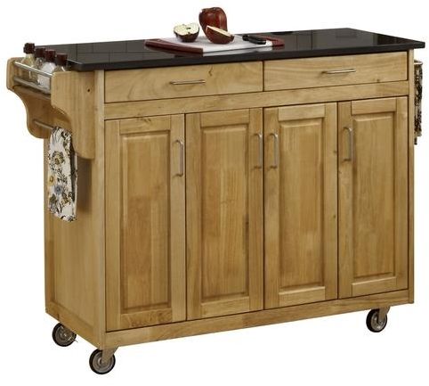 homestyles® Create-a-Cart Black Granite/Natural Kitchen Cart-0