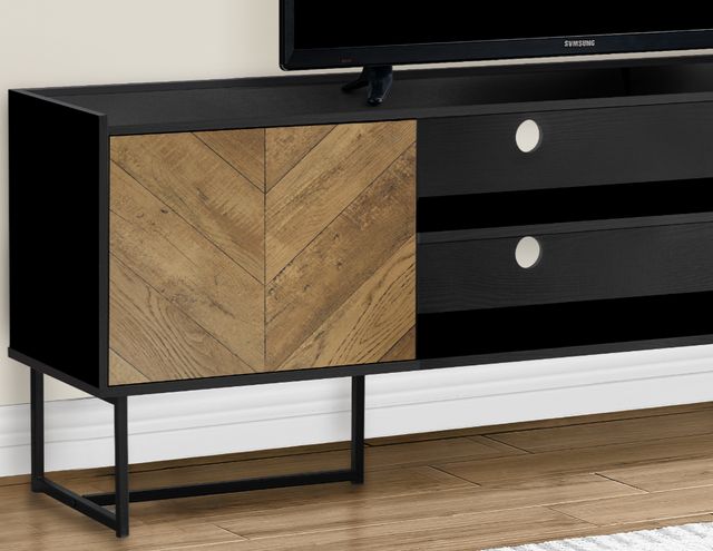 Monarch Specialties Inc. Black/Brown 72" TV Stand with Metal Legs-1