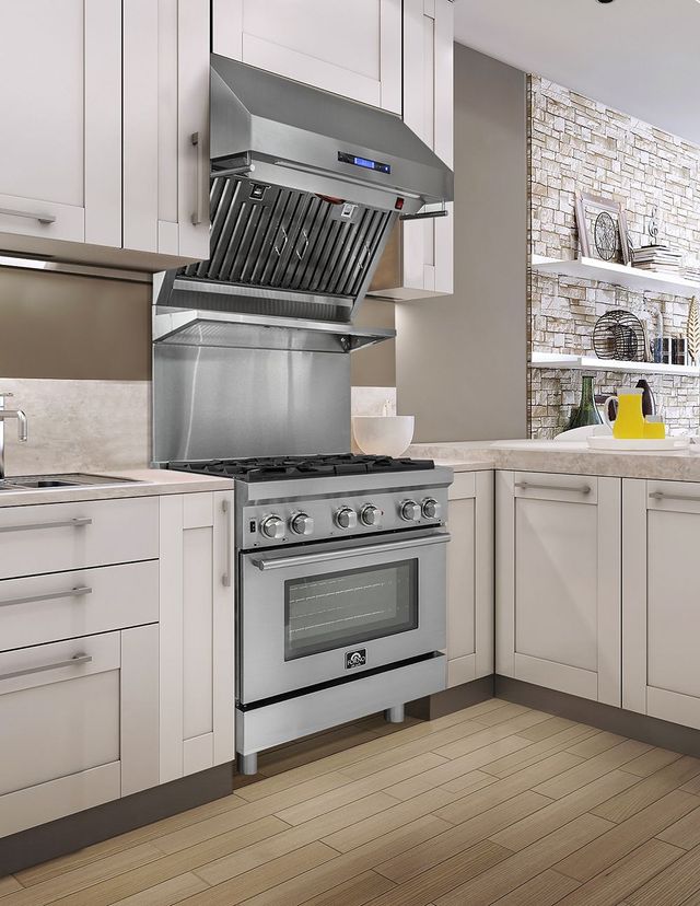 FORNO® Massimo 30" Stainless Steel Pro Style Dual Fuel Range-9