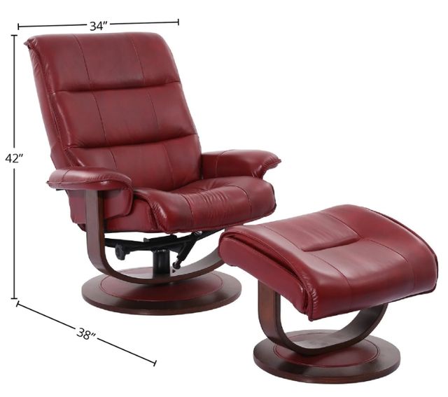 Parker House® Knight 2-Piece Rouge Manual Reclining Swivel Chair and Ottoman Set-2