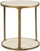 Uttermost® Clench Beige Side Table with Antique Brass Frame-3