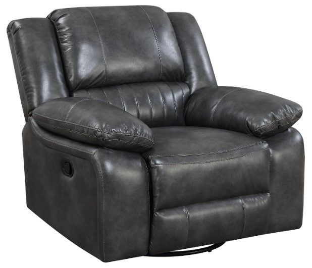 Emerald Home Navaro Gray Swivel Glider Recliner-0