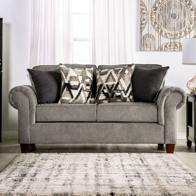 Furniture of America® Delgada 2-Piece Graphite Sofa Set-2