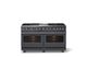 Viking® 5 Series 60" Cast Black Pro Style Dual Fuel (NG) Range with Polished Chrome Trim-3