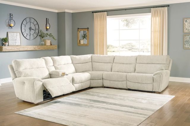 Signature Design by Ashley® Critic's Corner 6-Piece Parchment Power Reclining Sectional-1