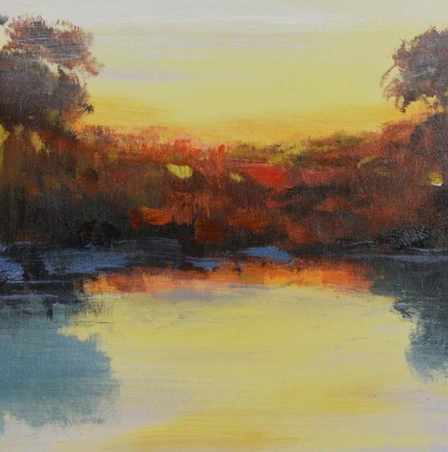 StyleCraft Sunrise over the Horizon Handpainted Canvas Wall Art-4