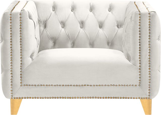 Meridian Furniture Michelle Cream Velvet Chair-1