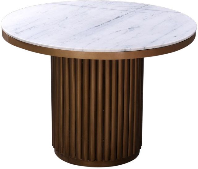 Moe's Home Collection Tower Antique Brass/White Dining Table-1