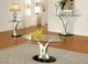 Furniture of America® Valo Tempered Glass Sofa Table with Satin Plated Base-1