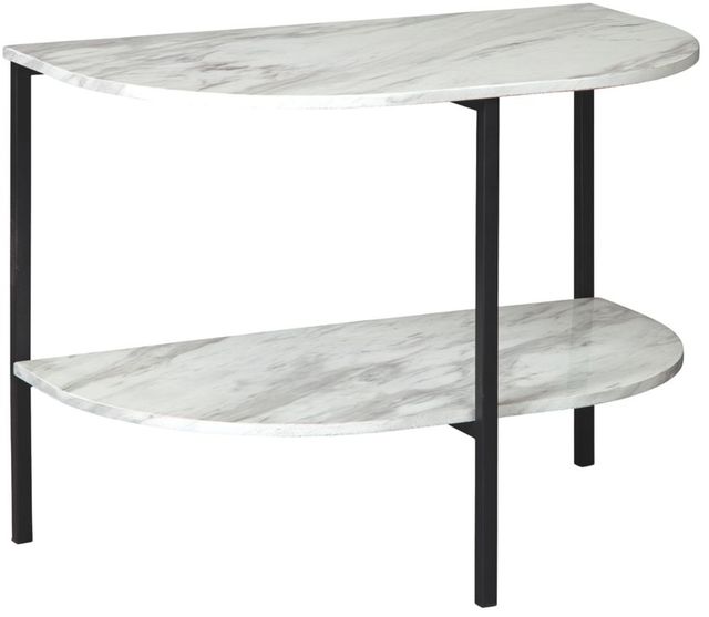 Signature Design by Ashley® Donnesta White Chairside End Table with Black Metal Stand-0