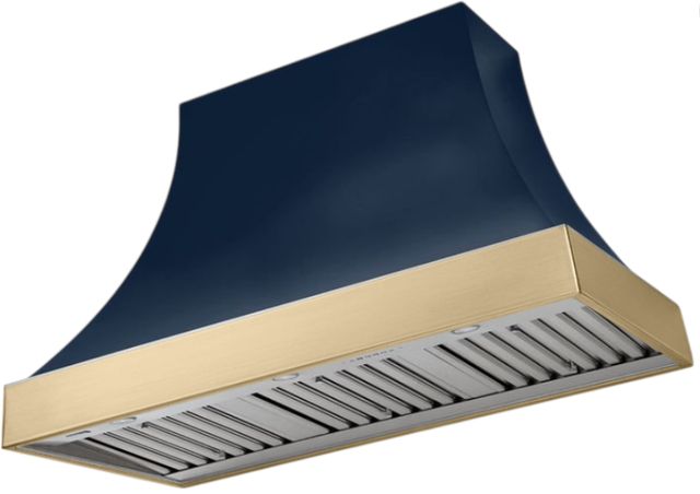 AGA Cascade 48" Indigo Wall Mounted Range Hood  with Brushed Brass Trim-0