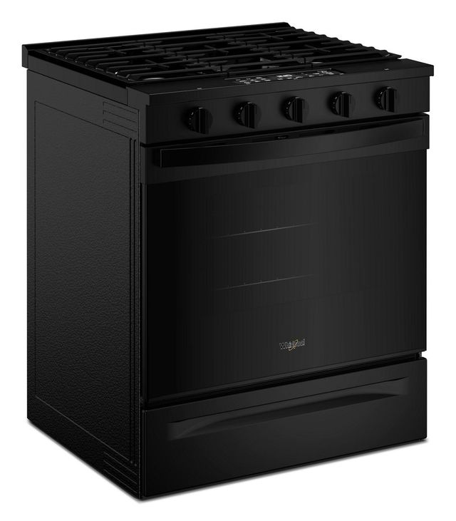 Whirlpool® 30" Black Slide-In Gas Range with Air Cooking Technology-3