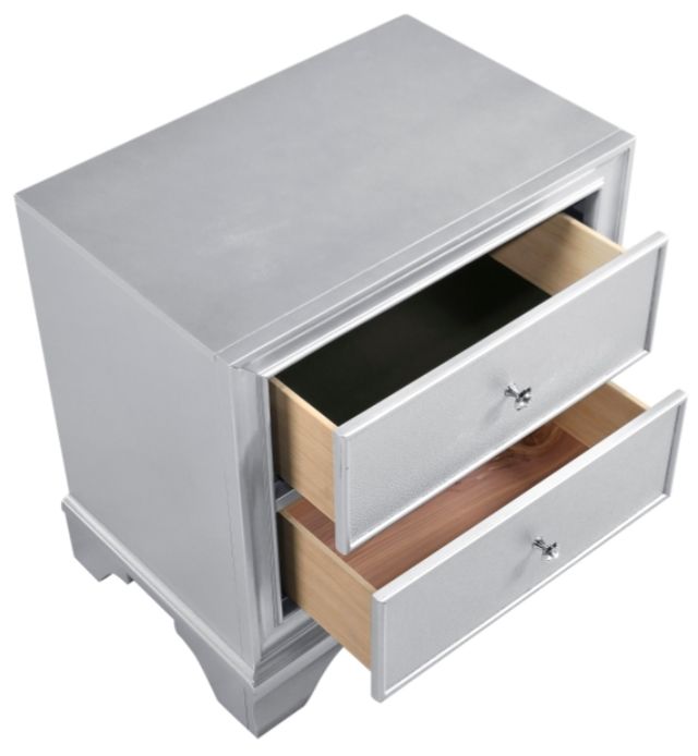 Homelegance® Anatole Silver Nightstand-4