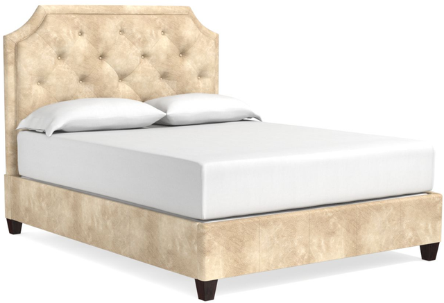 Bassett® Furniture Custom Upholstered Beds Florence Leather Clipped Corner Bed-0