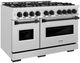 ZLINE Classic Series 48" Satin Stainless Steel Pro Style Dual Fuel Range with Matte Black Accents-0