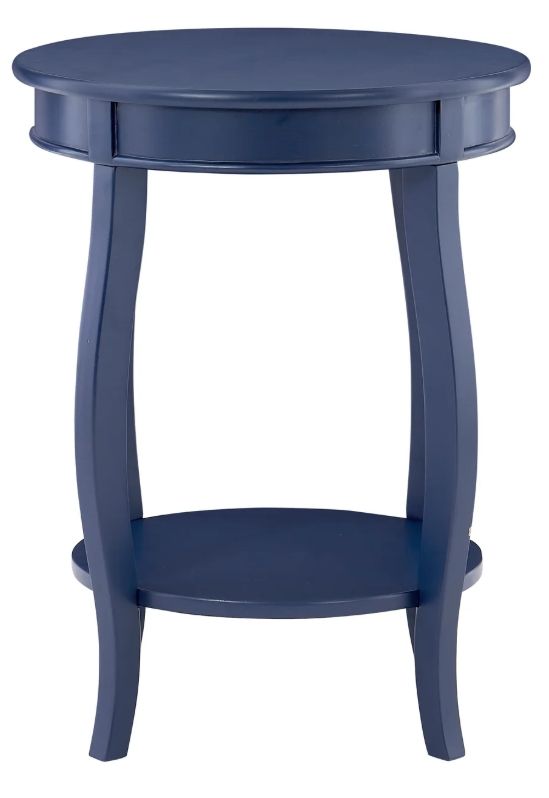 Powell® Rainbow Navy Blue Round Side Table-4
