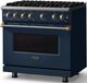 Viking® 5 Series 36" Slate Blue Pro Style Gas (NG) Range with Brushed Brass Trim-2