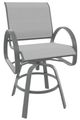 Telescope Casual Aruba Abalone/Graphite Aluminum/Fabric Outdoor Sling Balcony Height Swivel Cafe Chair-0