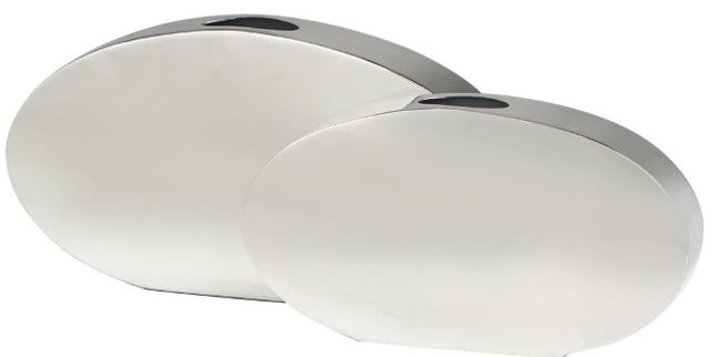 Deco Marche The Novogratz 2-Piece Silver Sleek Mirror Vase Set-1