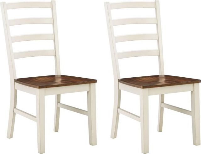 Signature Design by Ashley® Jendanton Antique White/Brown Dining Side Chair-4