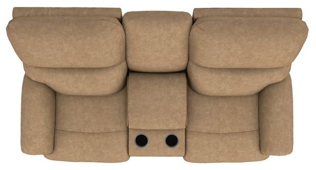 La-Z-Boy® Trouper Camel Manual Reclining Loveseat with Console-4
